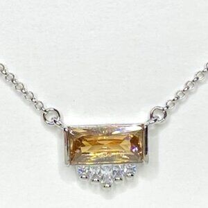 RBP5543 Smokey Topaz CZ .925 Sterling Silver Necklace
